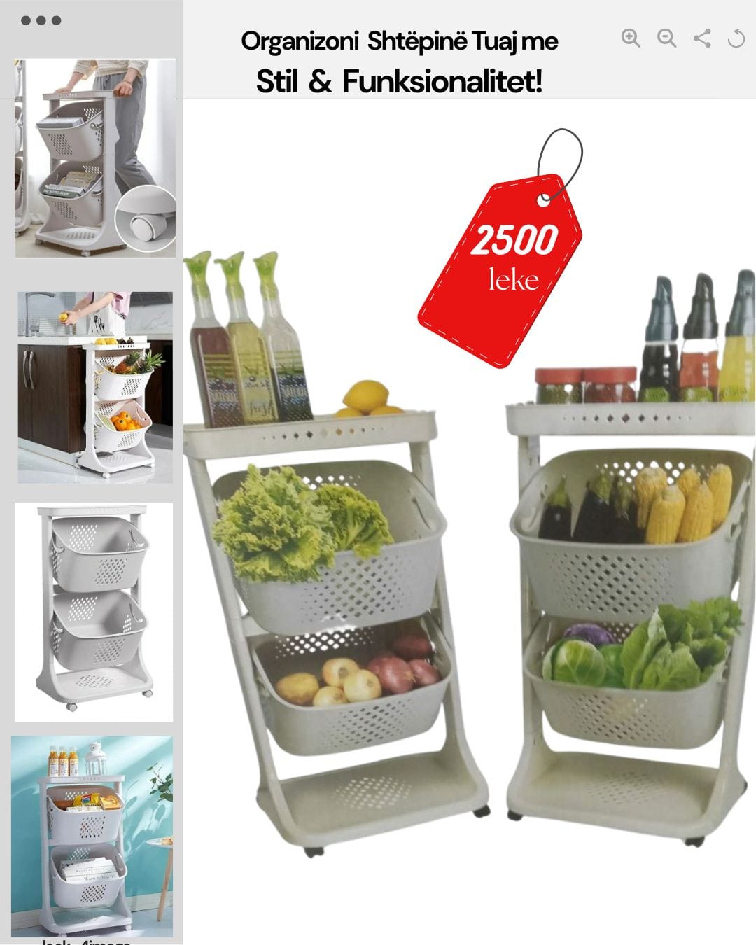 Raft tre katësh për kuzhinë Raft tre katësh për kuzhinë - Figura 3