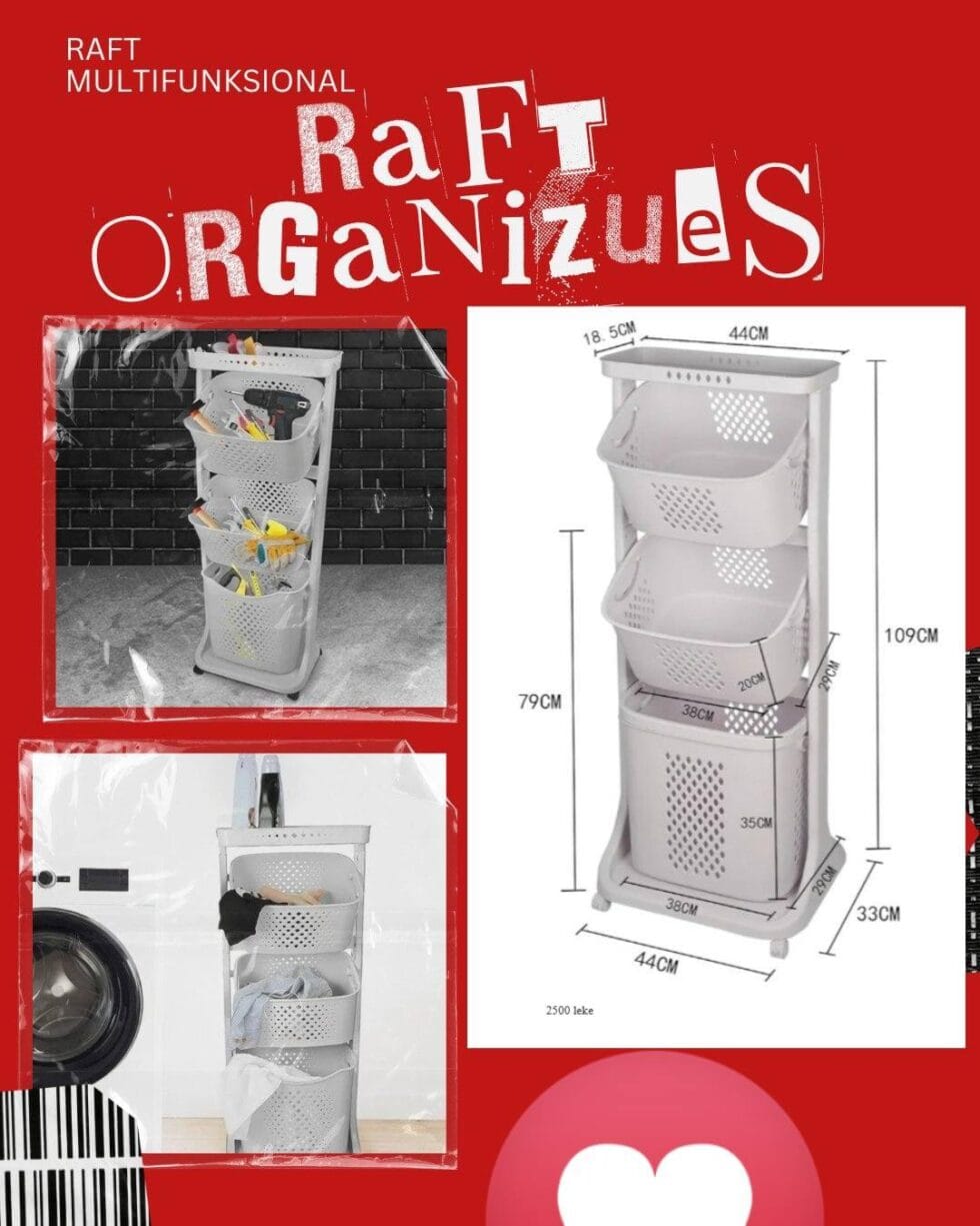 Raft tre katësh për kuzhinë