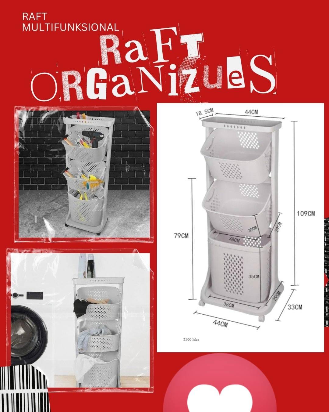 Raft tre katësh për kuzhinë Raft tre katësh për kuzhinë