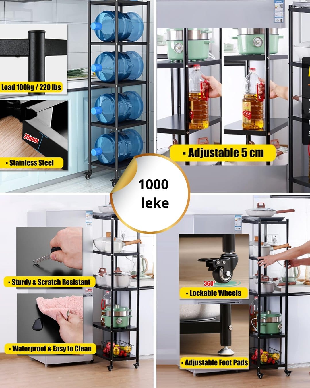 Raft metalik multifunksioal për kuzhinë Raft metalik multifunksioal për kuzhinë - Figura 3