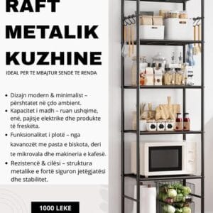 Raft metalik multifunksioal për kuzhinë Raft metalik multifunksioal për kuzhinë