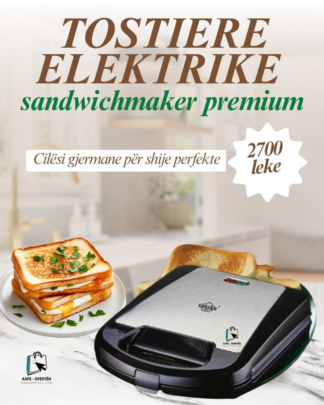 TOSTIERE ELEKTRIKE -SANDWICH MAKER PREMIUM – UAKEEN GERMANY TOSTIERE ELEKTRIKE -SANDWICH MAKER PREMIUM - UAKEEN GERMANY - Figura 6