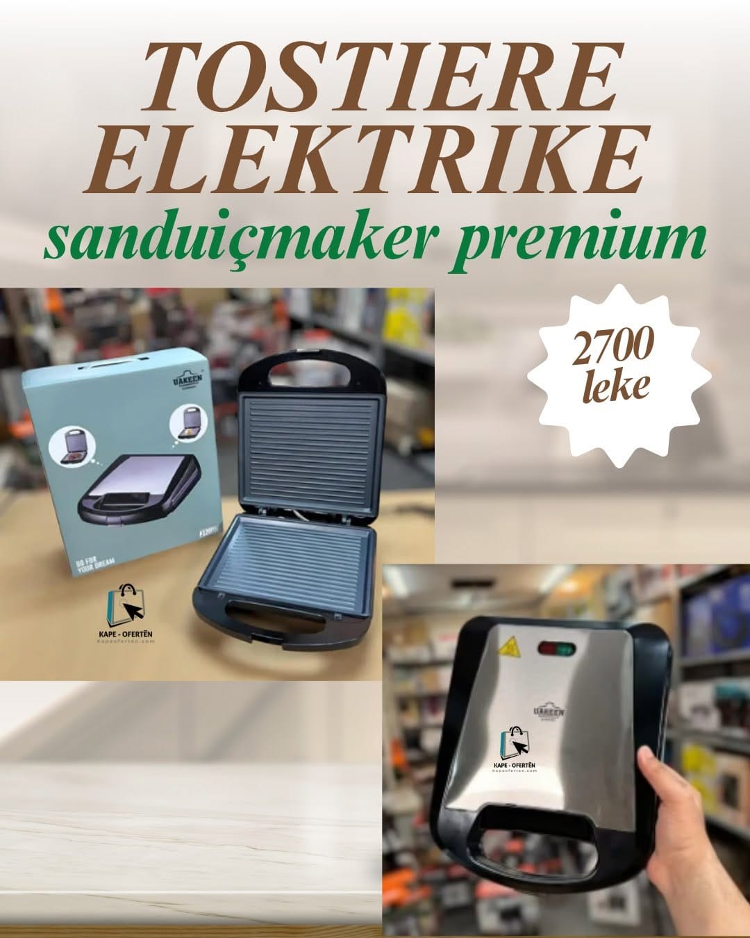 TOSTIERE ELEKTRIKE -SANDWICH MAKER PREMIUM – UAKEEN GERMANY TOSTIERE ELEKTRIKE -SANDWICH MAKER PREMIUM - UAKEEN GERMANY - Figura 2