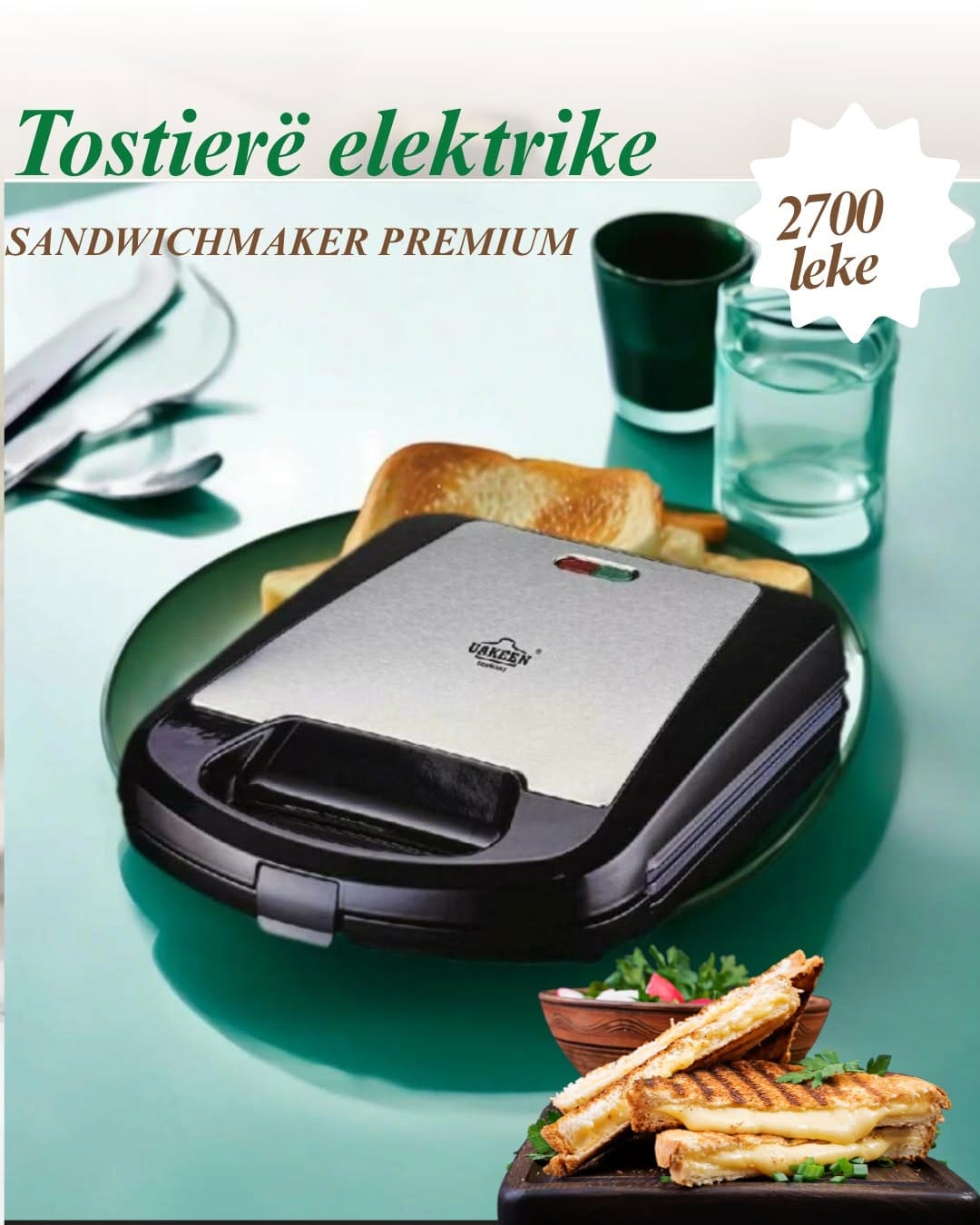 TOSTIERE ELEKTRIKE -SANDWICH MAKER PREMIUM – UAKEEN GERMANY TOSTIERE ELEKTRIKE -SANDWICH MAKER PREMIUM - UAKEEN GERMANY - Figura 4
